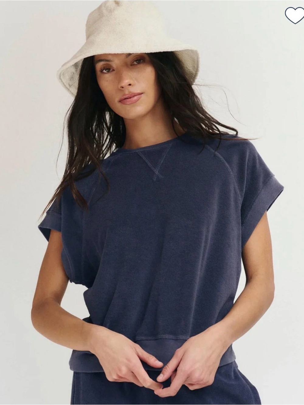 THE GREAT. Micro Terry Wedge Sweatshirt in Vintage Blue Size 1 $175